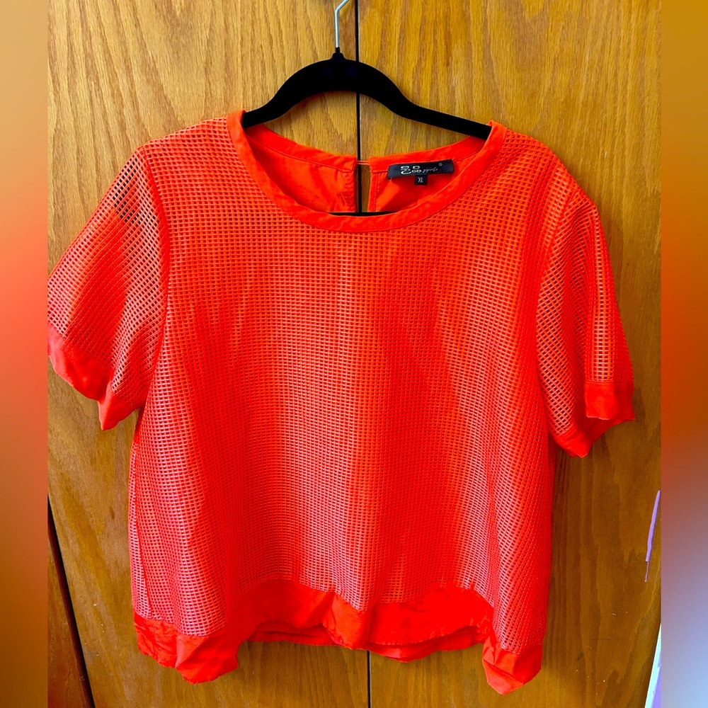 Bright orange funky net shirt with liner